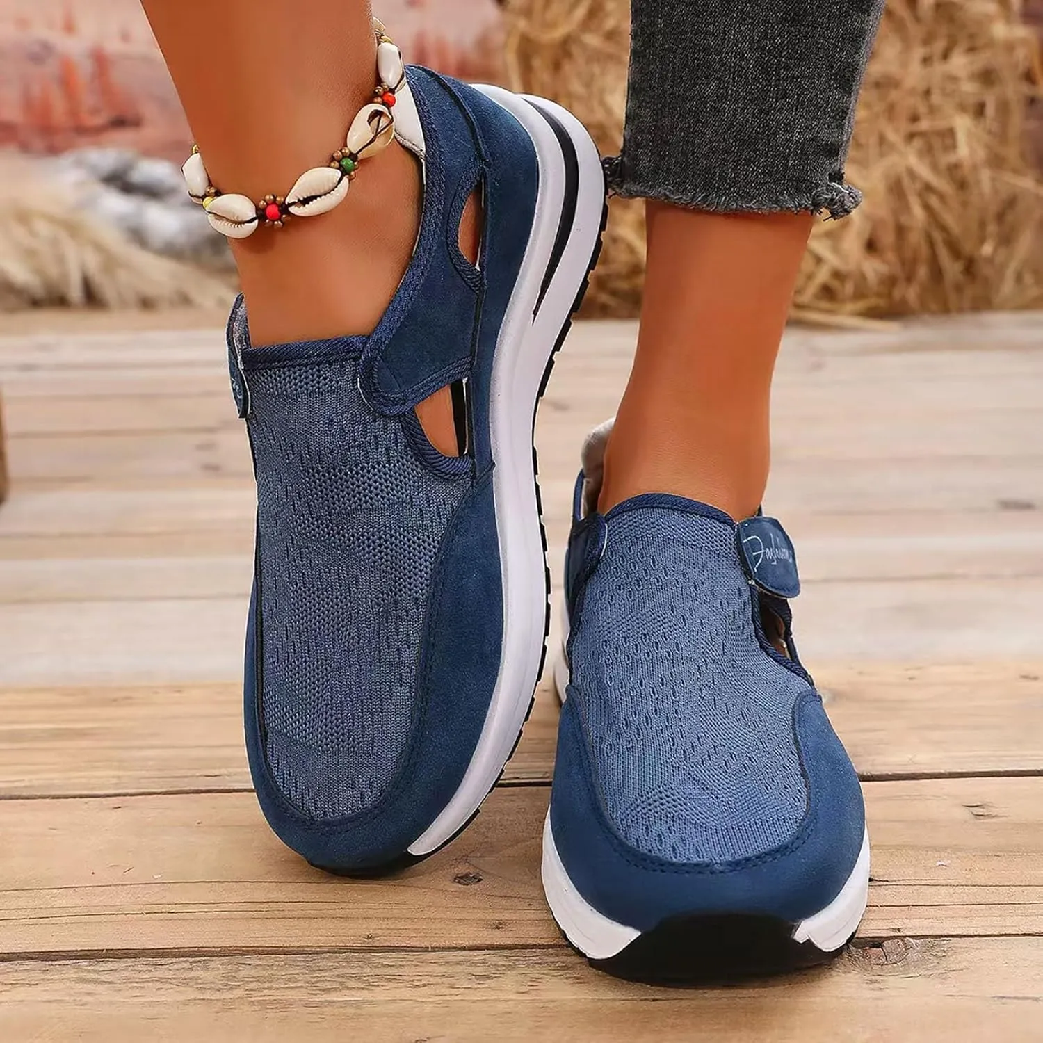 Womens Walking Shoes Breathable Slip On Sneakers Non Slip Athletic Tennis Running Shoes Casual Shoes Arch Support