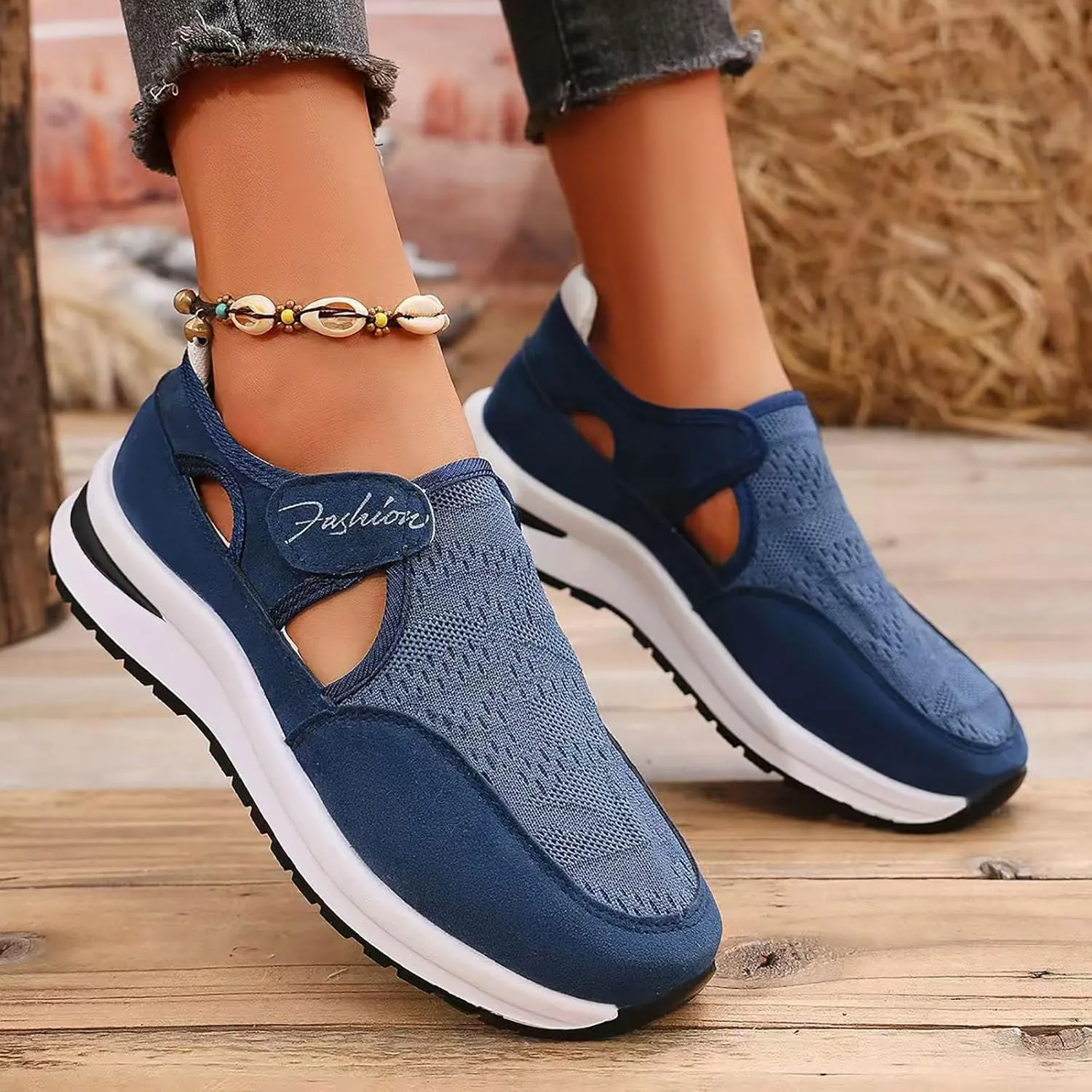 Womens Walking Shoes Breathable Slip On Sneakers Non Slip Athletic Tennis Running Shoes Casual Shoes Arch Support