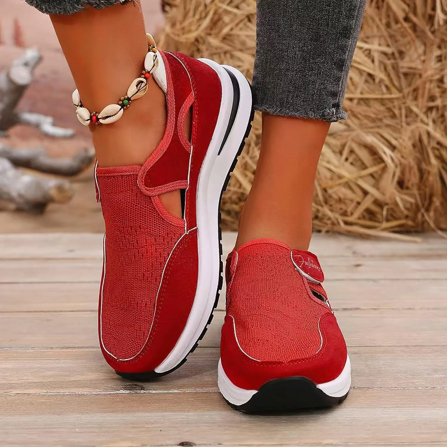 Womens Walking Shoes Breathable Slip On Sneakers Non Slip Athletic Tennis Running Shoes Casual Shoes Arch Support