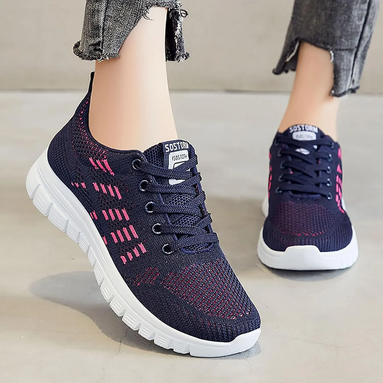 Womens Walking Shoes Comfortable Slip On Sneakers Non Slip Athletic Tennis Running Shoes Casual Shoes Arch Support