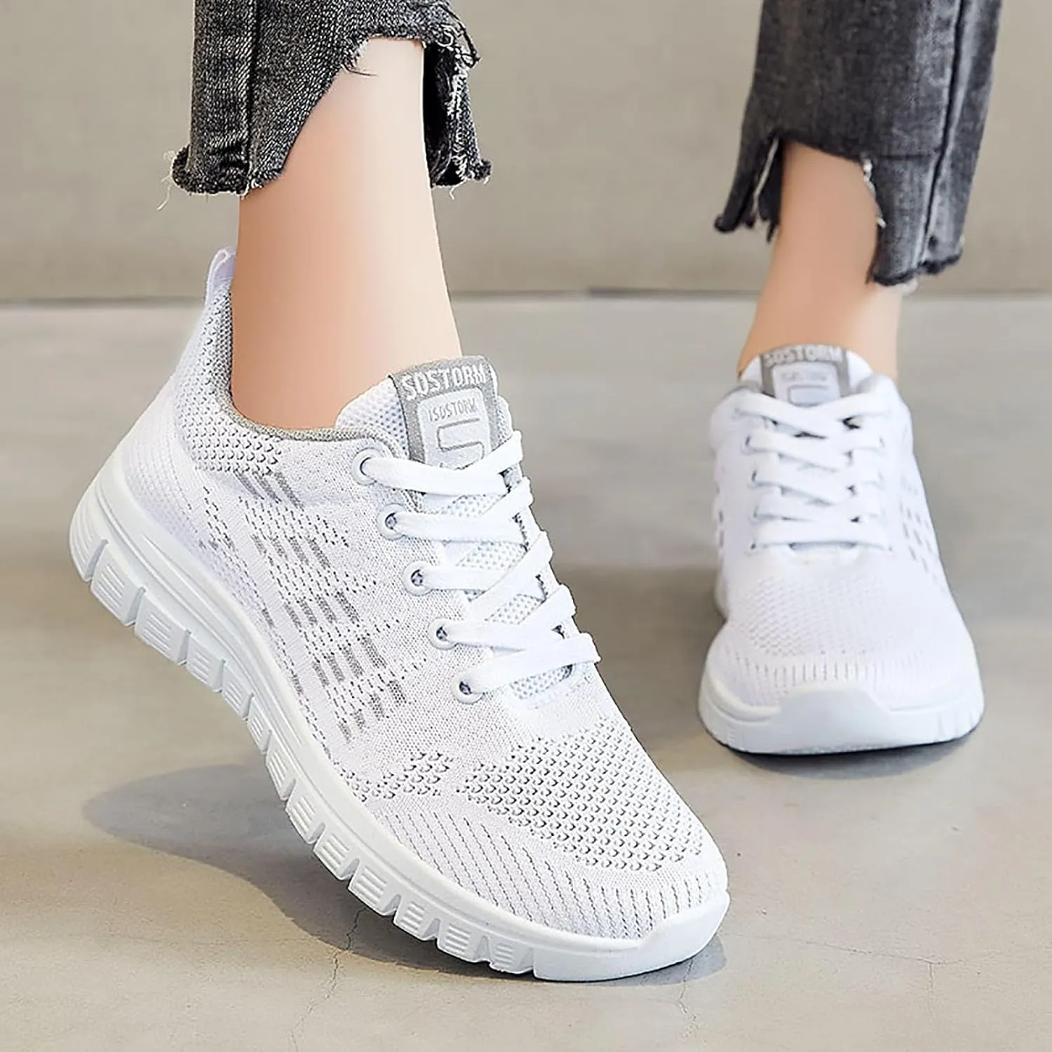 Womens Walking Shoes Comfortable Slip On Sneakers Non Slip Athletic Tennis Running Shoes Casual Shoes Arch Support