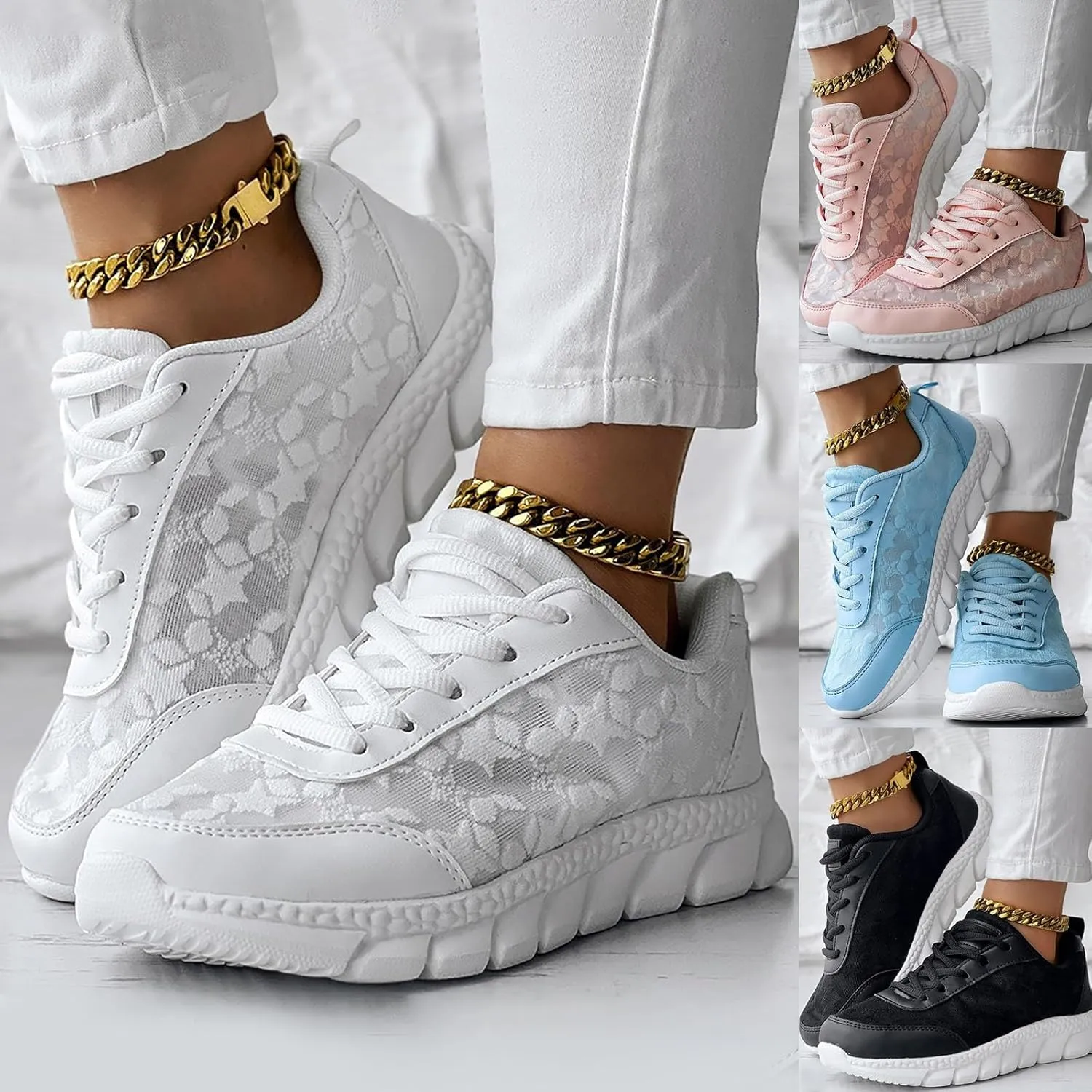 Womens Walking Shoes Comfortable Slip On Sneakers Non Slip Athletic Tennis Running Shoes Mesh Casual Sports Shoes