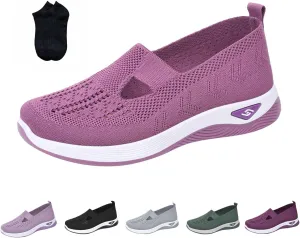 Women's Woven Orthopedic Walking Shoes Lightweight Casual Orthotic for Foot Heel Pain Relief Non Slip Work Shoes