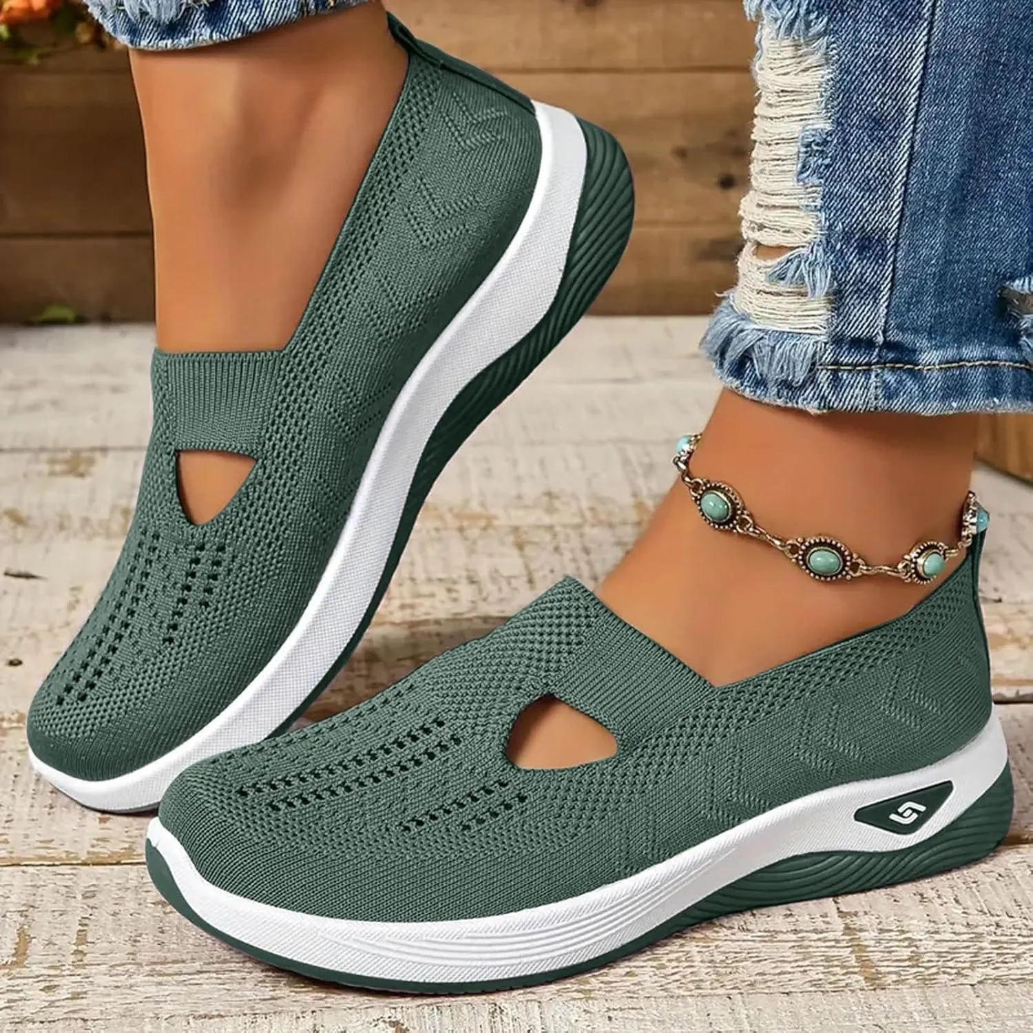 Women's Woven Orthopedic Walking Shoes Lightweight Casual Orthotic for Foot Heel Pain Relief Non Slip Work Shoes