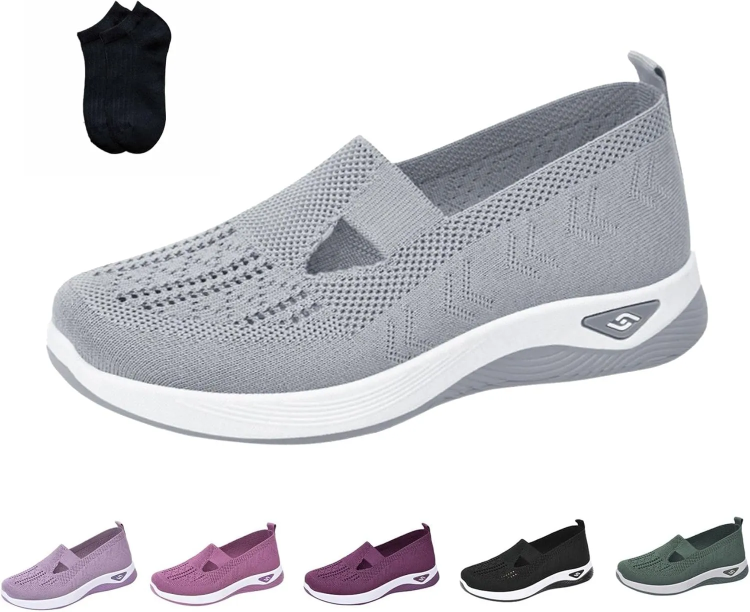 Women's Woven Orthopedic Walking Shoes Lightweight Casual Orthotic for Foot Heel Pain Relief Non Slip Work Shoes