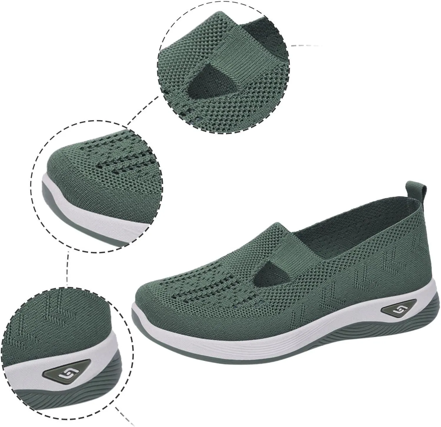 Women's Woven Orthopedic Walking Shoes Lightweight Casual Orthotic for Foot Heel Pain Relief Non Slip Work Shoes