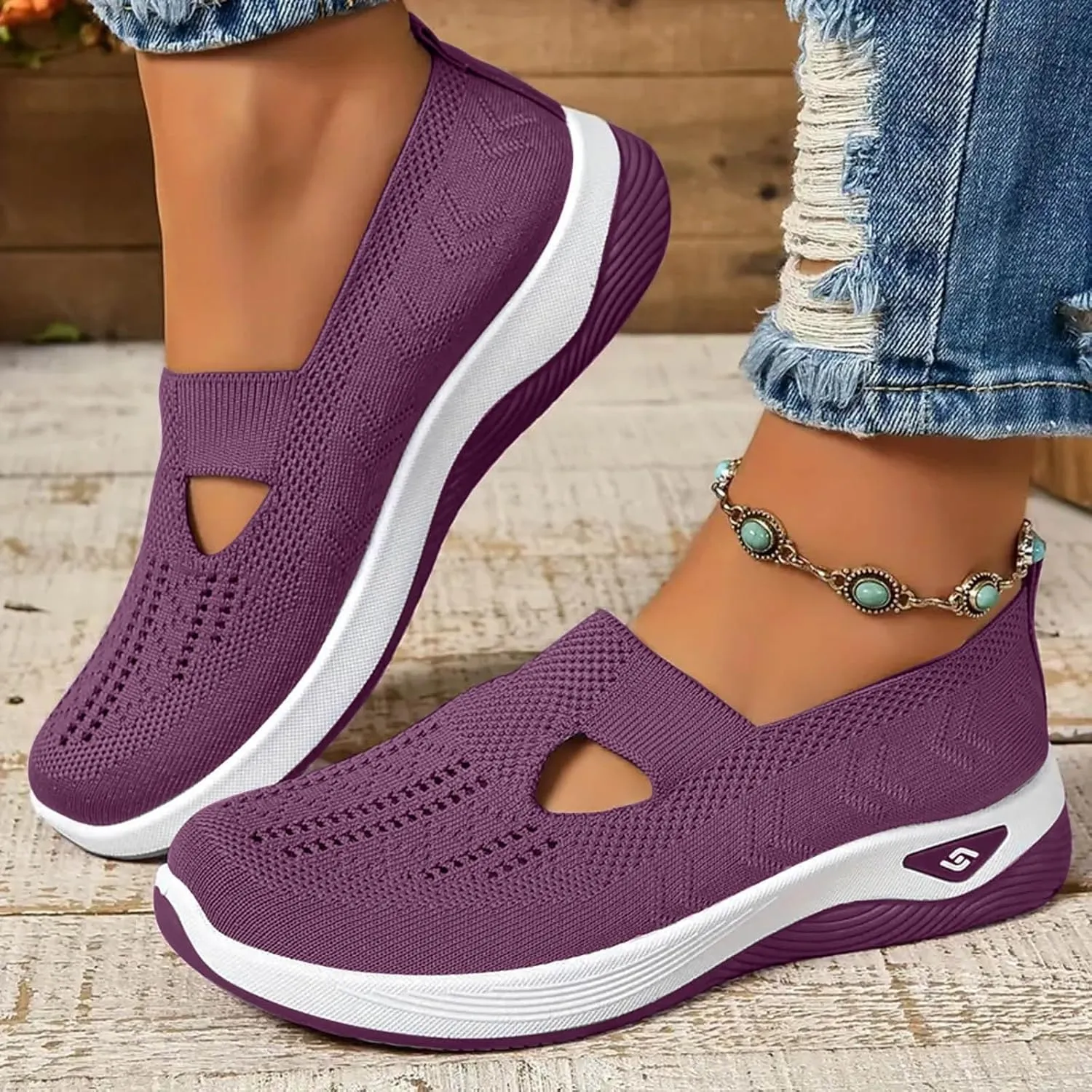 Women's Woven Orthopedic Walking Shoes Lightweight Casual Orthotic for Foot Heel Pain Relief Non Slip Work Shoes