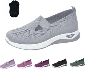 Women's Woven Orthopedic Walking Shoes Lightweight Casual Orthotic for Foot Heel Pain Relief Non Slip Work Shoes
