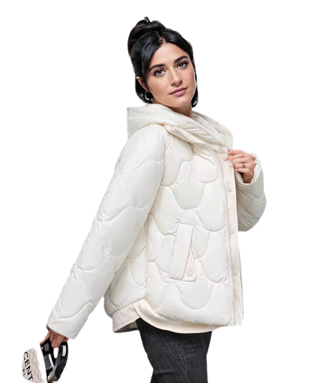 WPJ25001 100% Nylon Body Trimmed with Polyester Hood Women's Quilted Warm Jacket