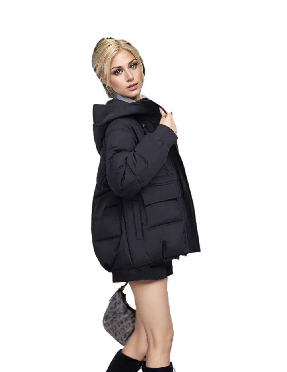 WPJ25003 100% Polyester Women's Multi Asymetrical Pockets Padded Jacket