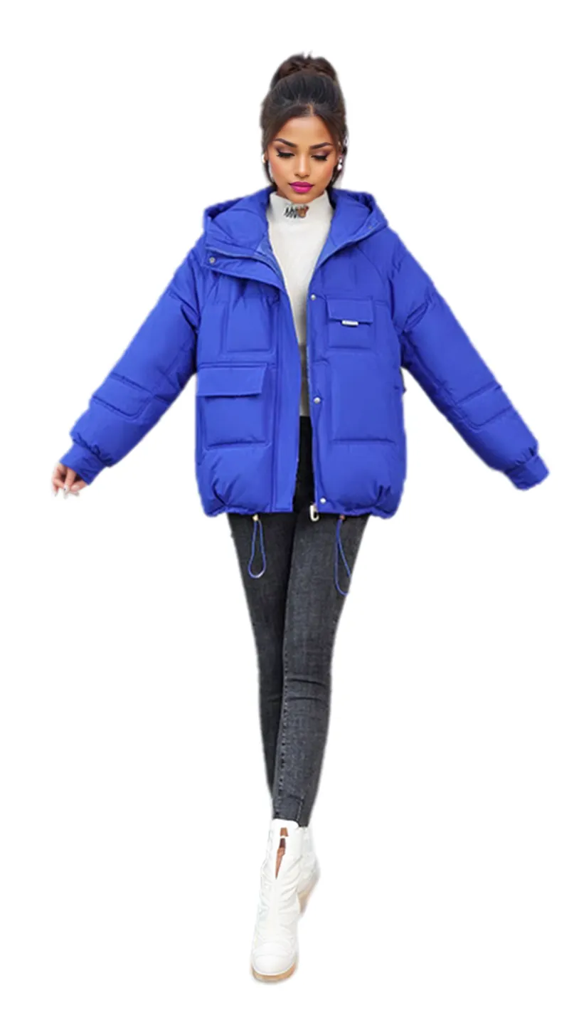 WPJ25003 100% Polyester Women's Multi Asymetrical Pockets Padded Jacket