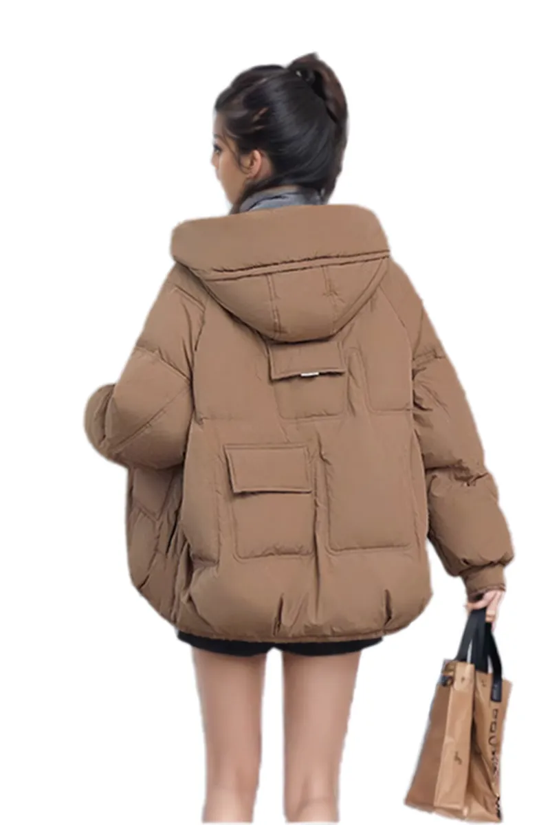 WPJ25003 100% Polyester Women's Multi Asymetrical Pockets Padded Jacket